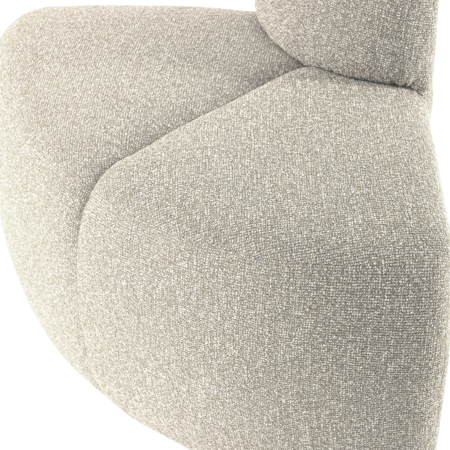 Woood Mojo Eetbank Hoek Rond Rugleuning Boucle Beige Melange [Fsc] - KwaliteitWonen.nl