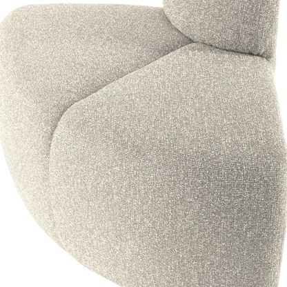 Woood Mojo Eetbank Hoek Rond Rugleuning Boucle Beige Melange [Fsc] - KwaliteitWonen.nl