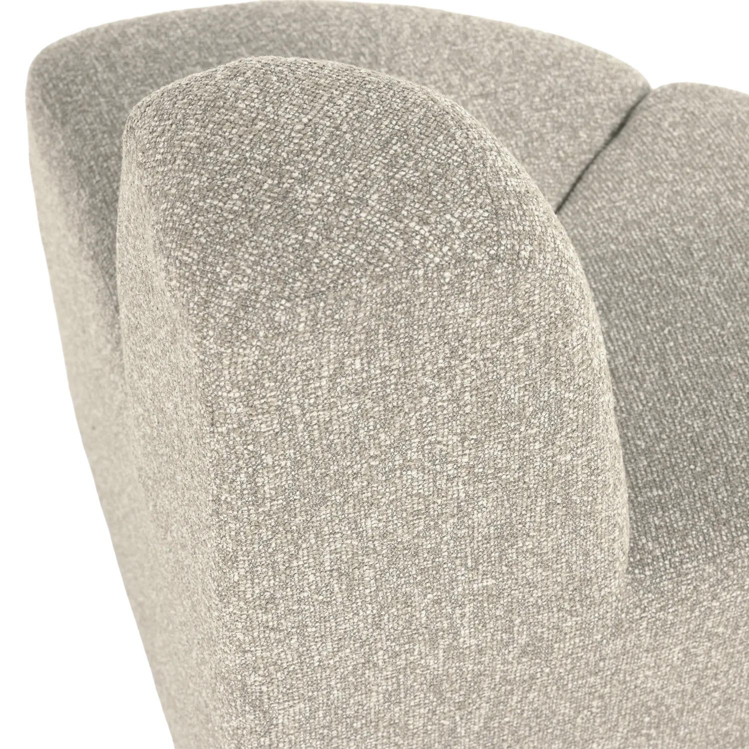 Woood Mojo Eetbank Hoek Rond Rugleuning Boucle Beige Melange [Fsc] - KwaliteitWonen.nl