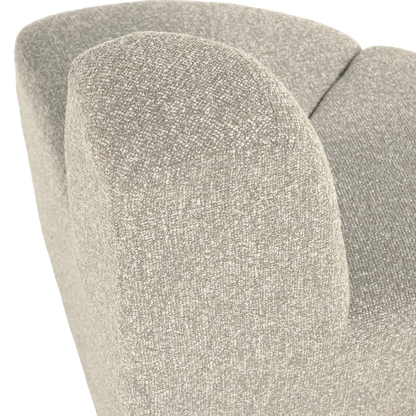 Woood Mojo Eetbank Hoek Rond Rugleuning Boucle Beige Melange [Fsc] - KwaliteitWonen.nl