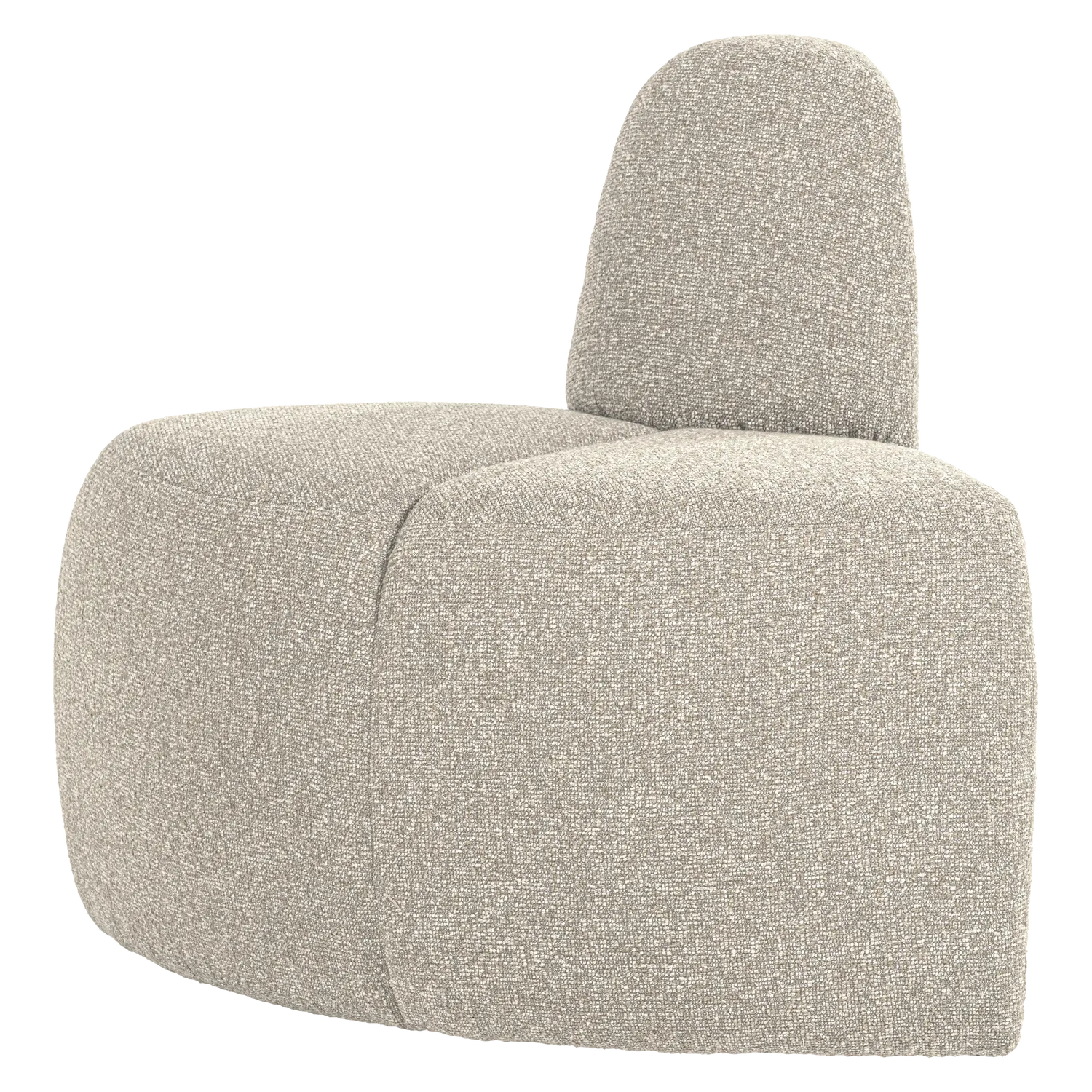 Woood Mojo Eetbank Hoek Rond Rugleuning Boucle Beige Melange [Fsc] - KwaliteitWonen.nl