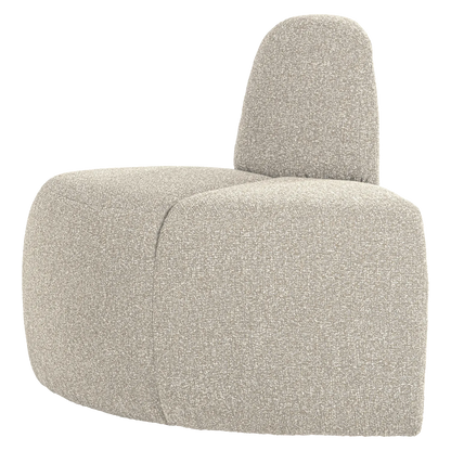 Woood Mojo Eetbank Hoek Rond Rugleuning Boucle Beige Melange [Fsc] - KwaliteitWonen.nl
