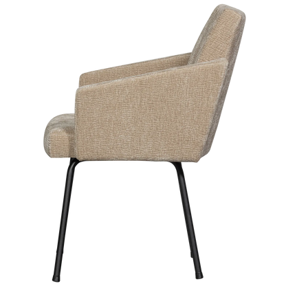 Woood Mount Eetkamerstoel 3D Chenille Zand - KwaliteitWonen.nl