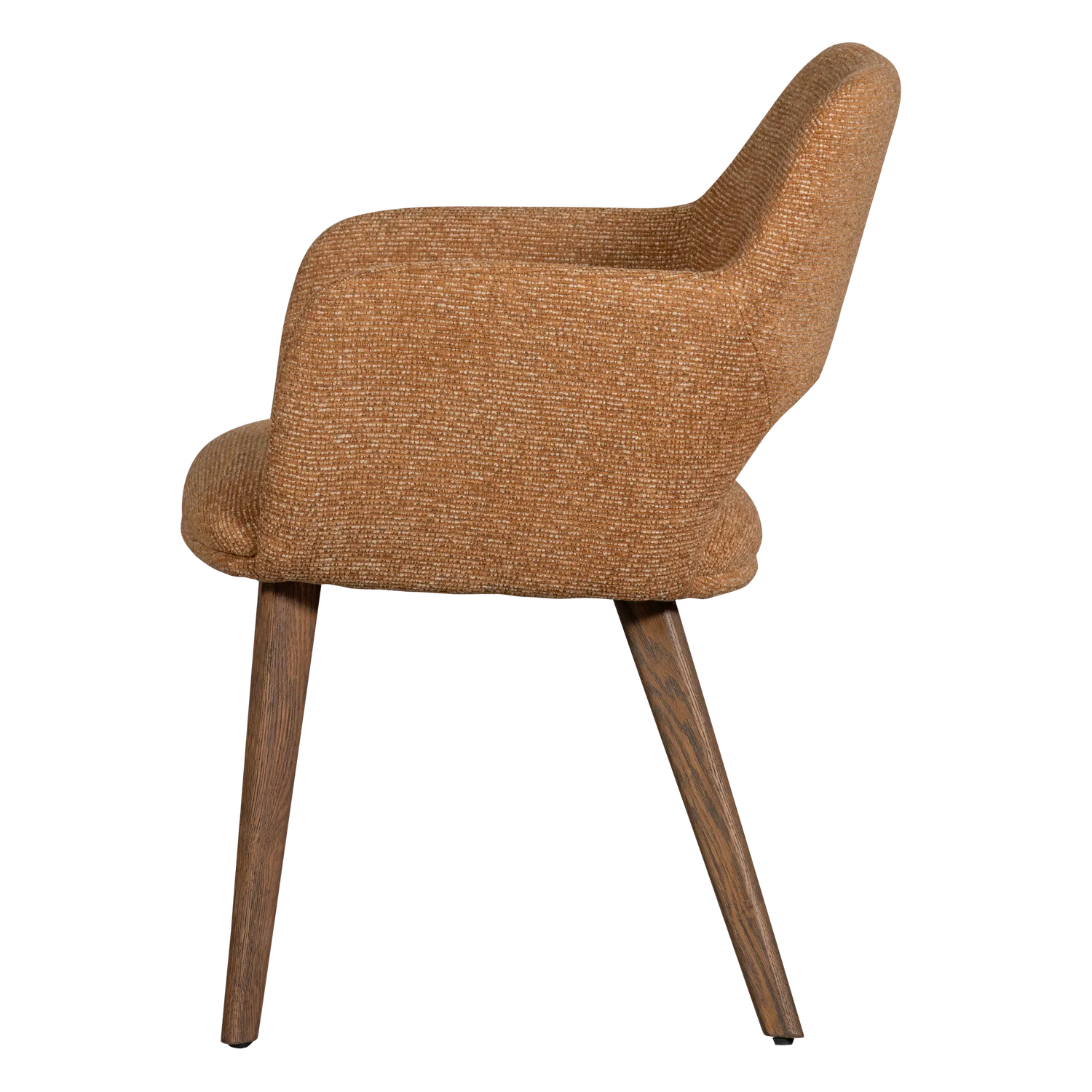 Woood Murat Eetkamerstoel Geel Met Houten Poot Bruin - KwaliteitWonen.nl
