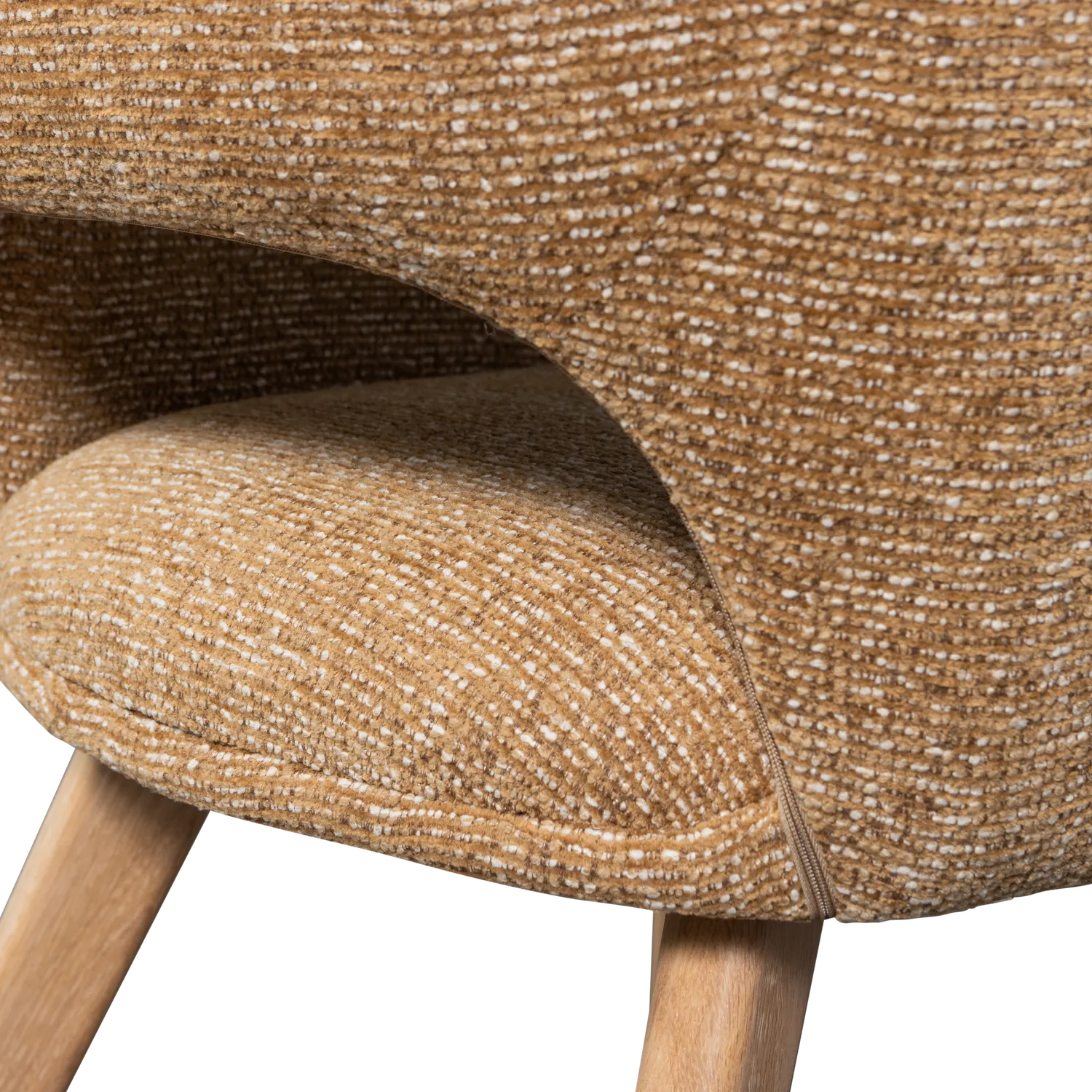 Woood Murat Eetkamerstoel Geel Met Houten Poot Naturel - KwaliteitWonen.nl