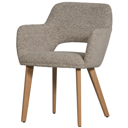Woood Murat Eetkamerstoel Naturel Met Houten Poot Naturel - KwaliteitWonen.nl