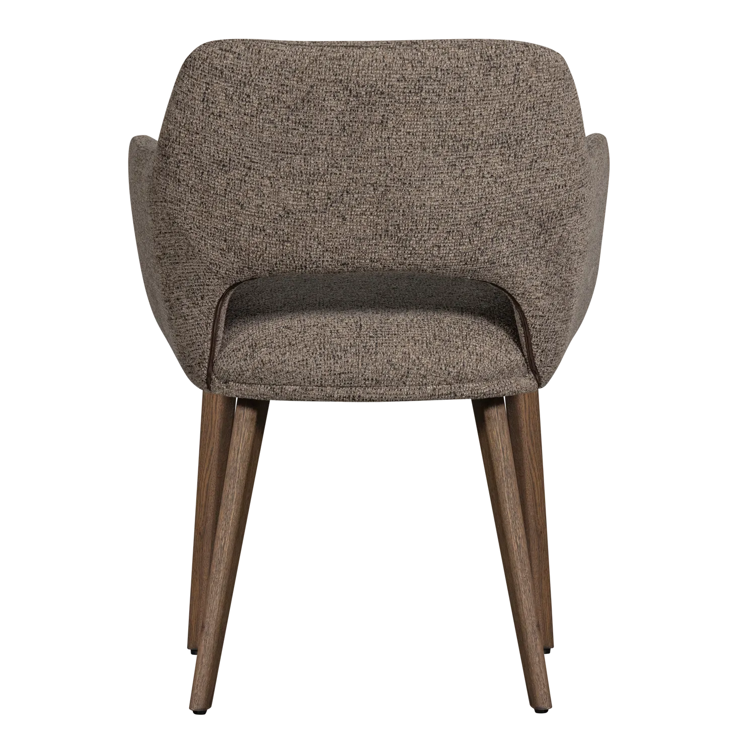 Woood Murat Eetkamerstoel Taupe Met Houten Poot Bruin - KwaliteitWonen.nl