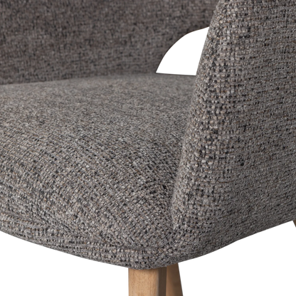 Woood Murat Eetkamerstoel Taupe Met Houten Poot Naturel - KwaliteitWonen.nl