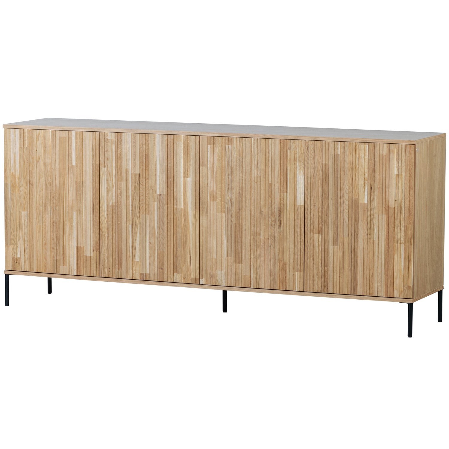 Woood New Gravure Dressoir 200cm Eiken Blanke Lak [Fsc] - KwaliteitWonen.nl