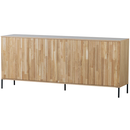 Woood New Gravure Dressoir 200cm Eiken Blanke Lak [Fsc] - KwaliteitWonen.nl