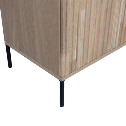 Woood New Gravure Dressoir 200cm Eiken Blanke Lak [Fsc] - KwaliteitWonen.nl