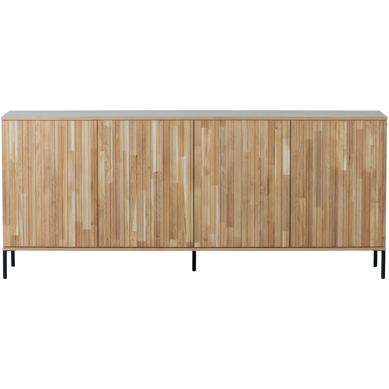 Woood New Gravure Dressoir 200cm Eiken Blanke Lak [Fsc] - KwaliteitWonen.nl