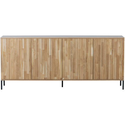 Woood New Gravure Dressoir 200cm Eiken Blanke Lak [Fsc] - KwaliteitWonen.nl