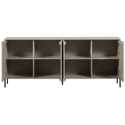 Woood New Gravure Dressoir 200cm Grenen Dust [Fsc] - KwaliteitWonen.nl