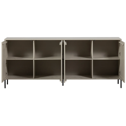 Woood New Gravure Dressoir 200cm Grenen Dust [Fsc] - KwaliteitWonen.nl