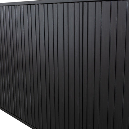 Woood New Gravure Dressoir 200cm Grenen Zwart [Fsc] - KwaliteitWonen.nl