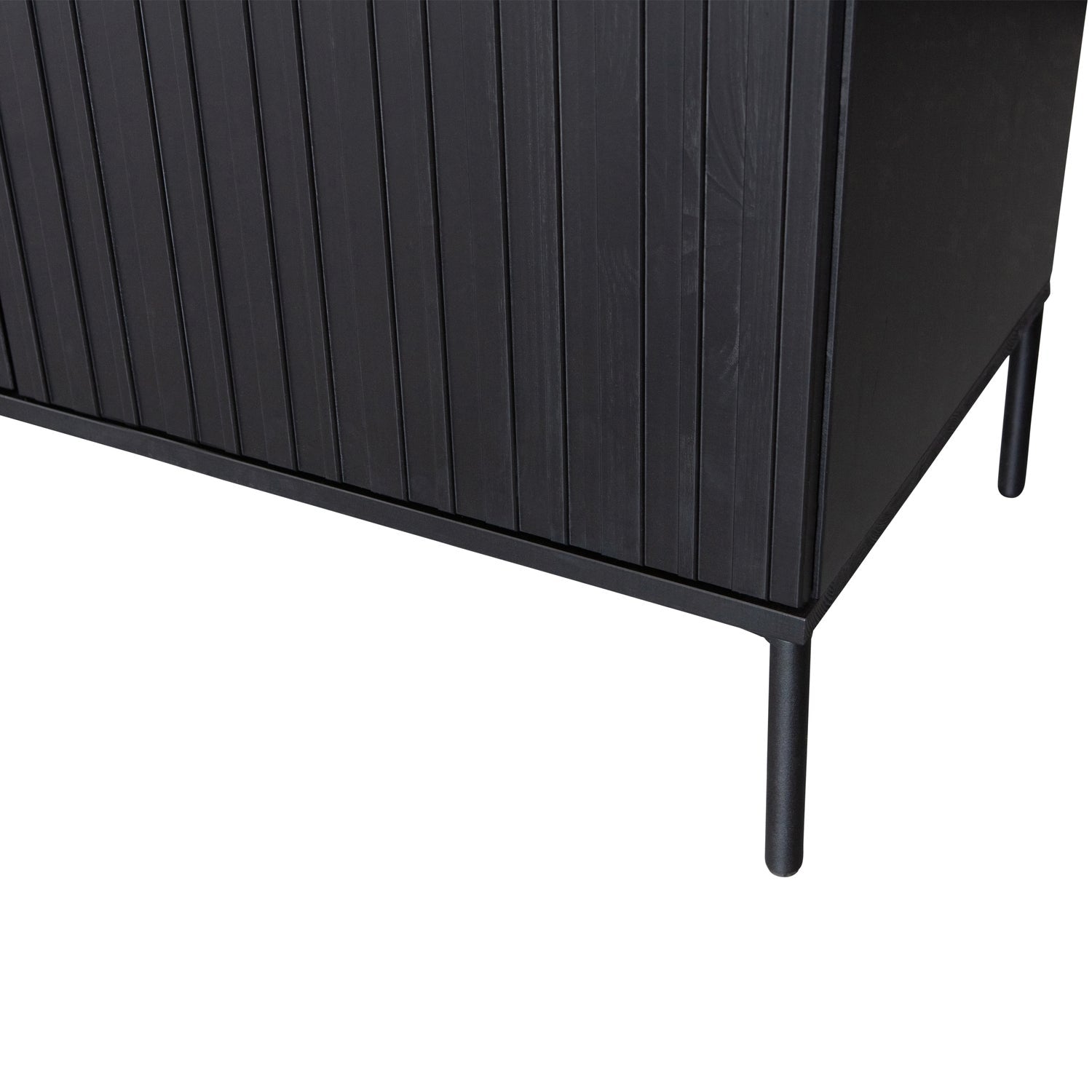Woood New Gravure Dressoir 200cm Grenen Zwart [Fsc] - KwaliteitWonen.nl