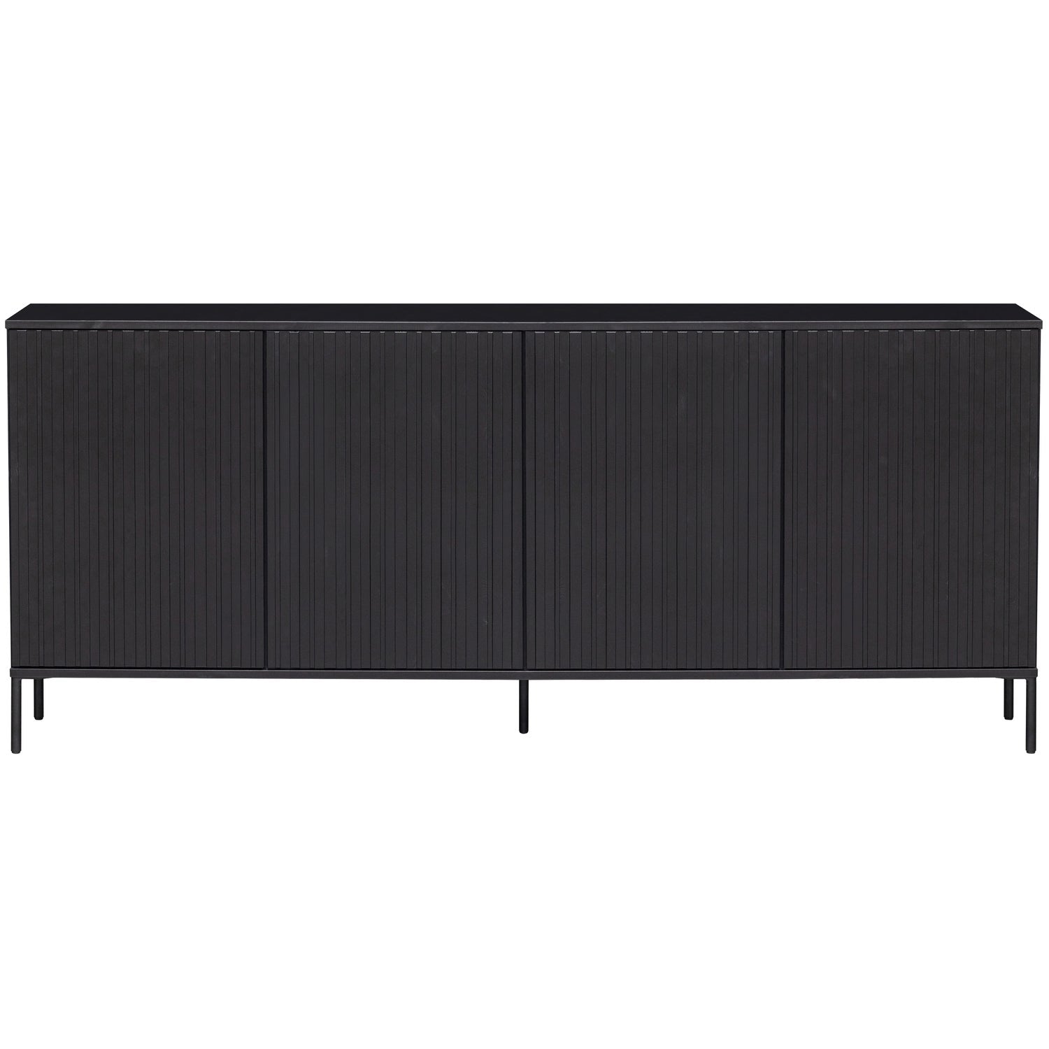 Woood New Gravure Dressoir 200cm Grenen Zwart [Fsc] - KwaliteitWonen.nl