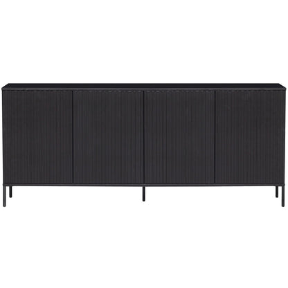 Woood New Gravure Dressoir 200cm Grenen Zwart [Fsc] - KwaliteitWonen.nl