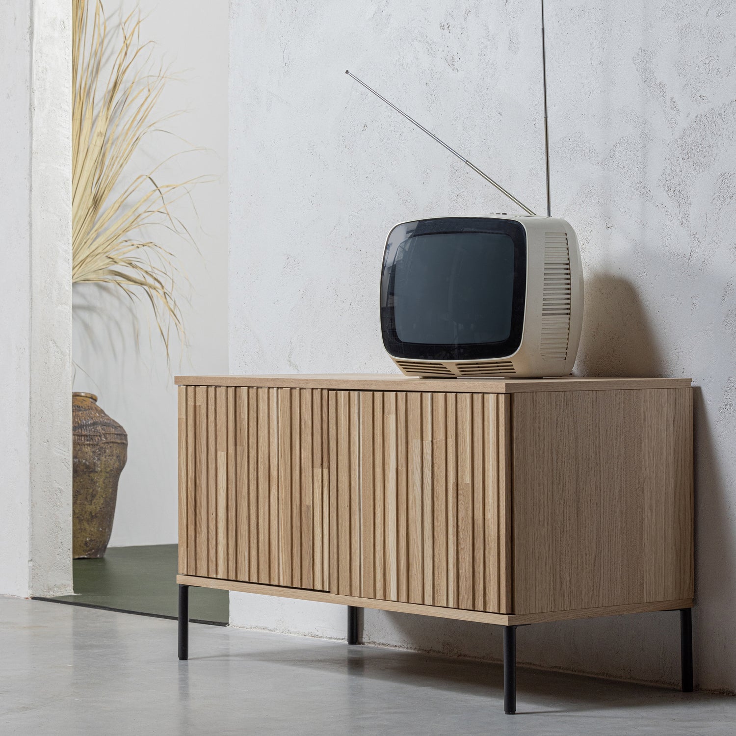 Woood New Gravure Dressoir Tv Meubel 100cm Eiken [Fsc] - KwaliteitWonen.nl