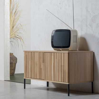 Woood New Gravure Dressoir Tv Meubel 100cm Eiken [Fsc] - KwaliteitWonen.nl