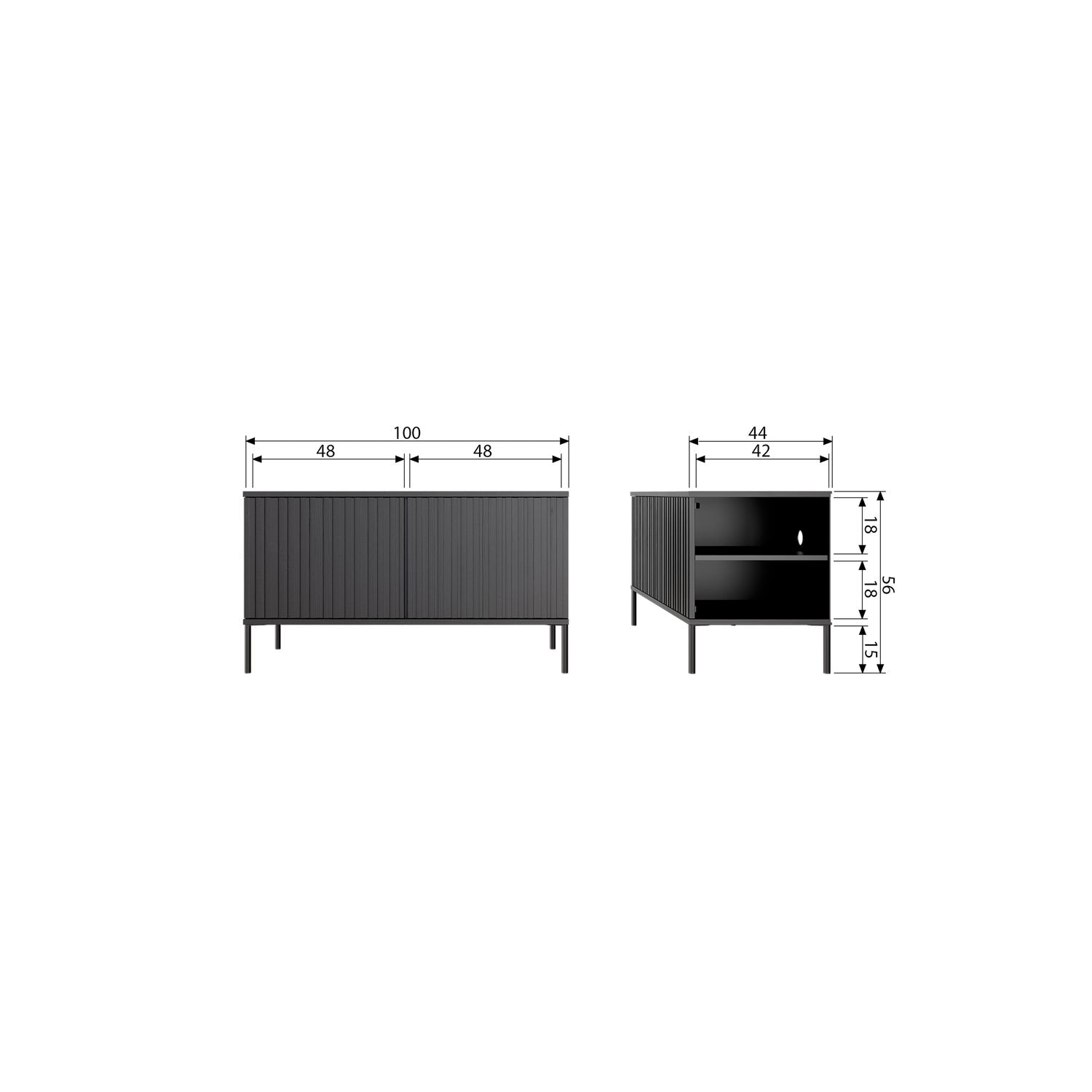 Woood New Gravure Dressoir Tv Meubel 100cm Grenen Dust [Fsc] - KwaliteitWonen.nl