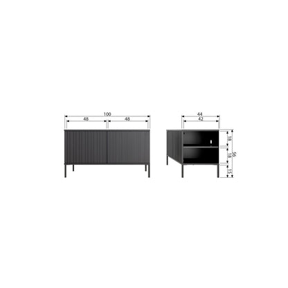 Woood New Gravure Dressoir Tv Meubel 100cm Grenen Dust [Fsc] - KwaliteitWonen.nl