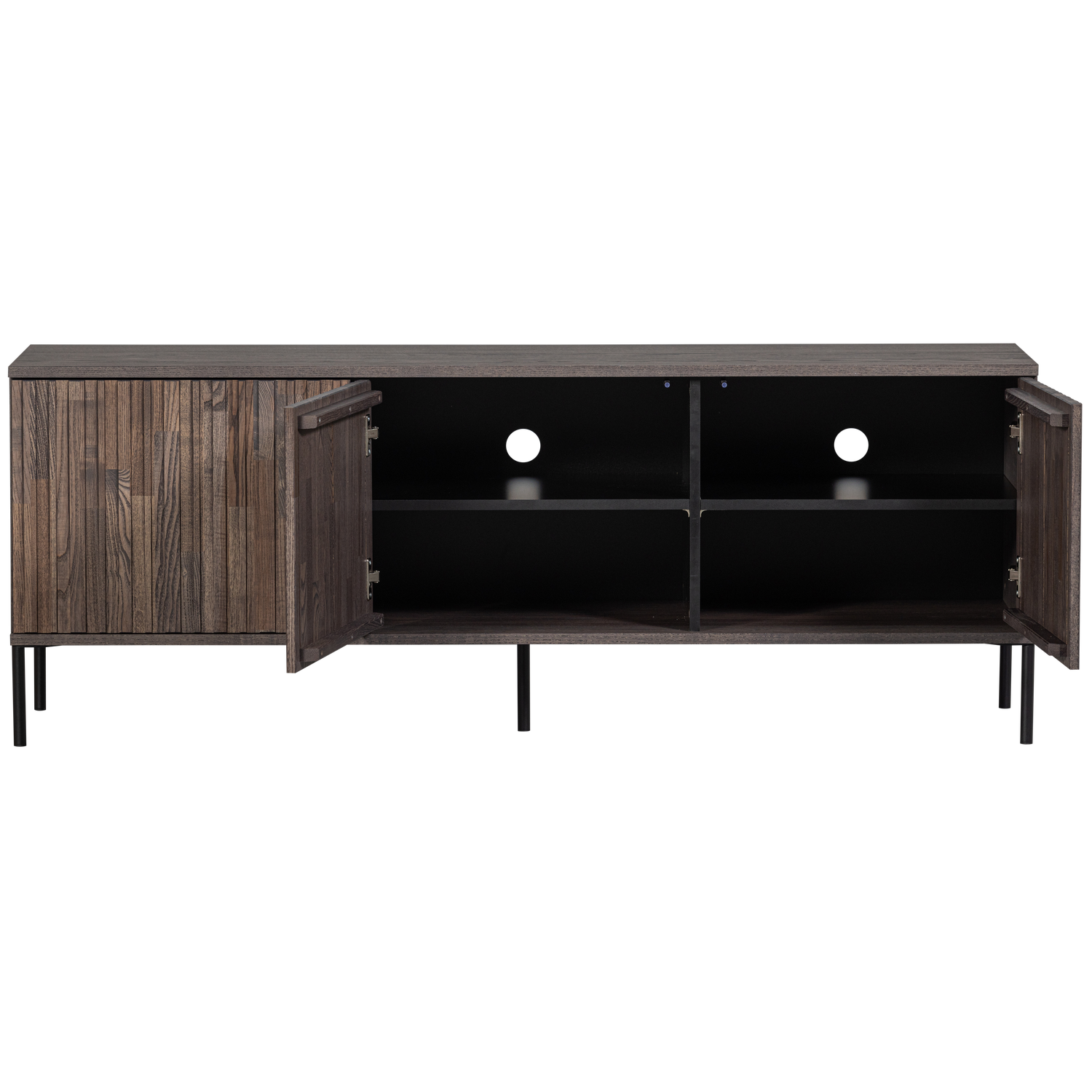 Woood New Gravure Dressoir Tv Meubel 150cm Essen Fineer Espresso [Fsc] - KwaliteitWonen.nl