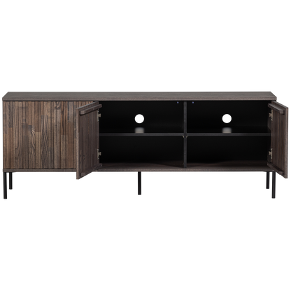 Woood New Gravure Dressoir Tv Meubel 150cm Essen Fineer Espresso [Fsc] - KwaliteitWonen.nl