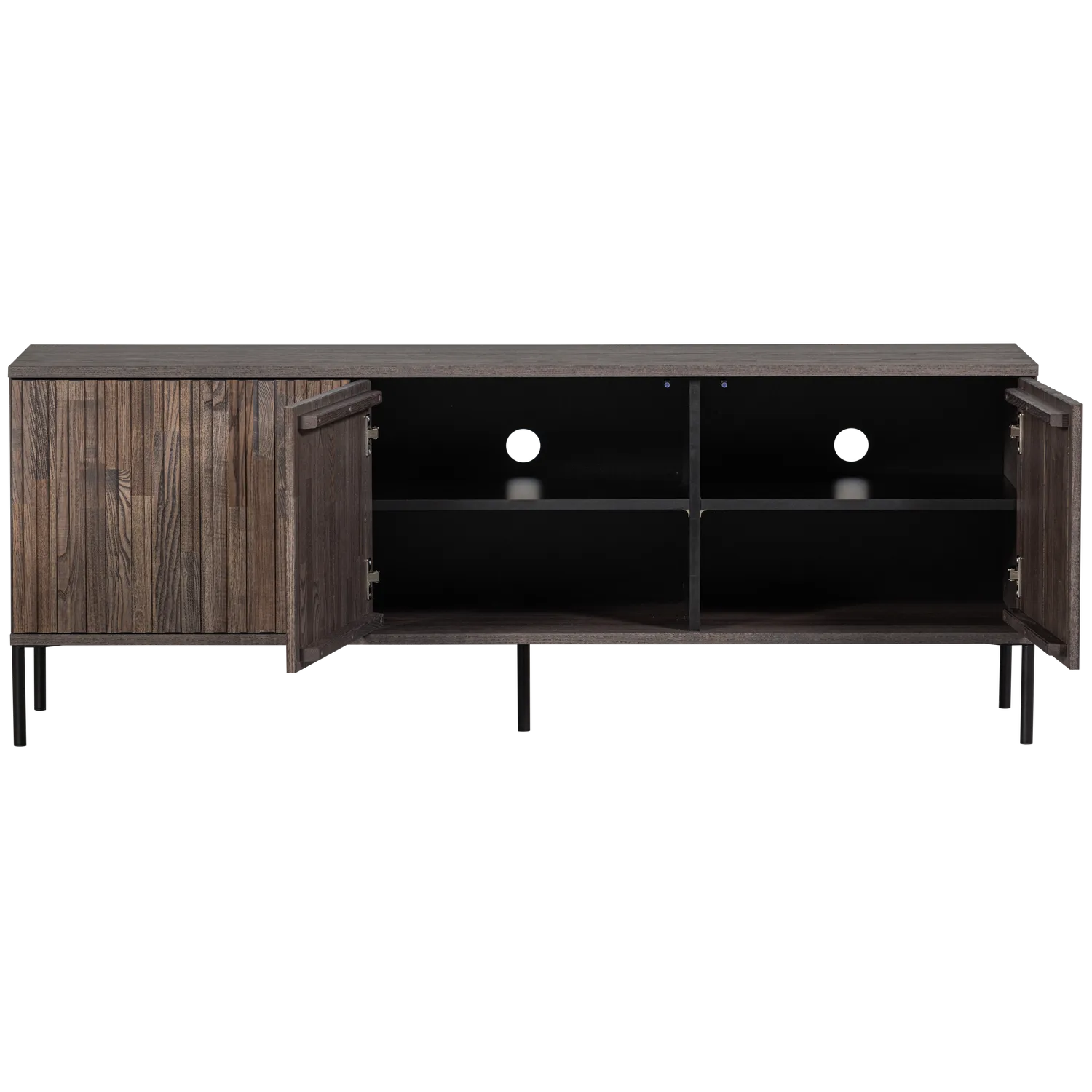 Woood New Gravure Dressoir Tv Meubel 150cm Essen Fineer Espresso [Fsc] - KwaliteitWonen.nl