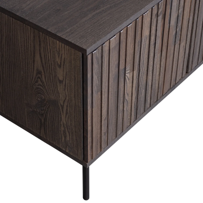 Woood New Gravure Dressoir Tv Meubel 150cm Essen Fineer Espresso [Fsc] - KwaliteitWonen.nl