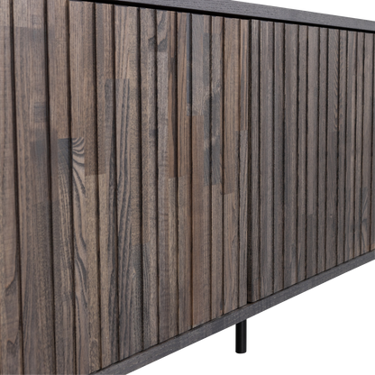 Woood New Gravure Dressoir Tv Meubel 150cm Essen Fineer Espresso [Fsc] - KwaliteitWonen.nl