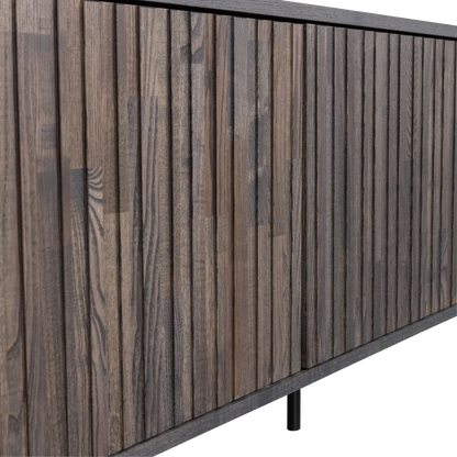 Woood New Gravure Dressoir Tv Meubel 150cm Essen Fineer Espresso [Fsc] - KwaliteitWonen.nl