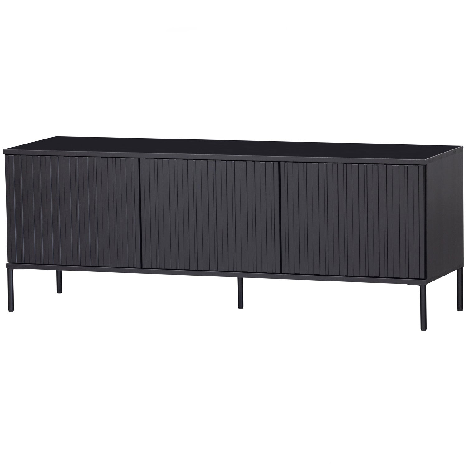 Woood New Gravure Dressoir Tv Meubel 150cm Grenen Zwart [Fsc] - KwaliteitWonen.nl