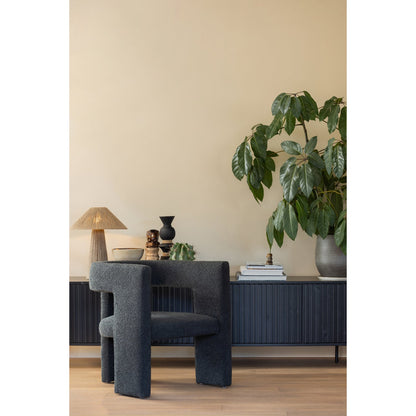 Woood New Gravure Dressoir Tv Meubel 150cm Grenen Zwart [Fsc] - KwaliteitWonen.nl