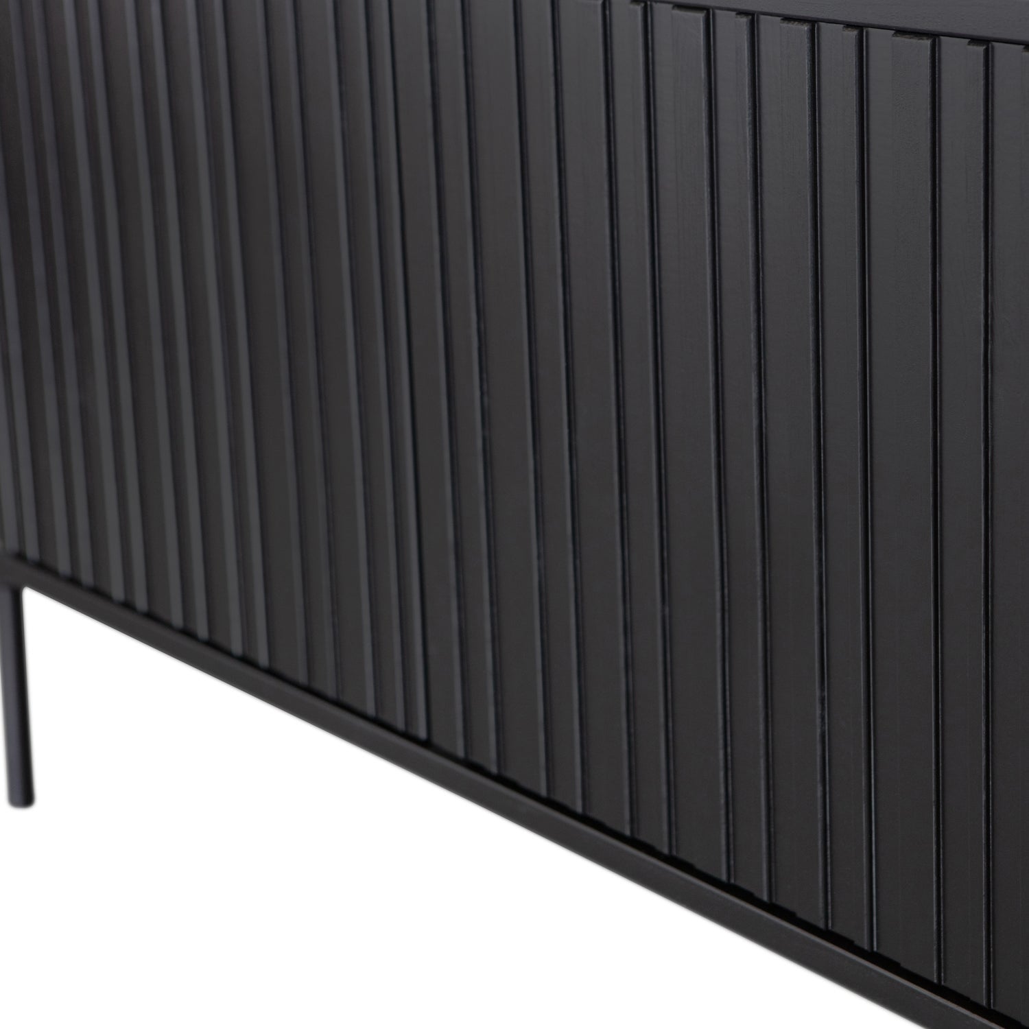 Woood New Gravure Dressoir Tv Meubel 150cm Grenen Zwart [Fsc] - KwaliteitWonen.nl