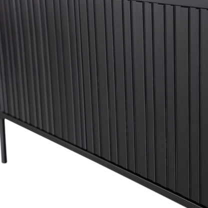 Woood New Gravure Dressoir Tv Meubel 150cm Grenen Zwart [Fsc] - KwaliteitWonen.nl