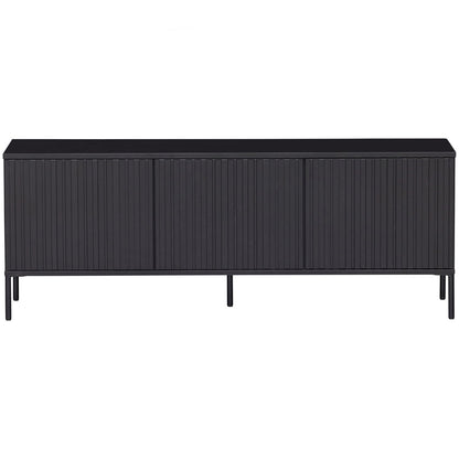 Woood New Gravure Dressoir Tv Meubel 150cm Grenen Zwart [Fsc] - KwaliteitWonen.nl
