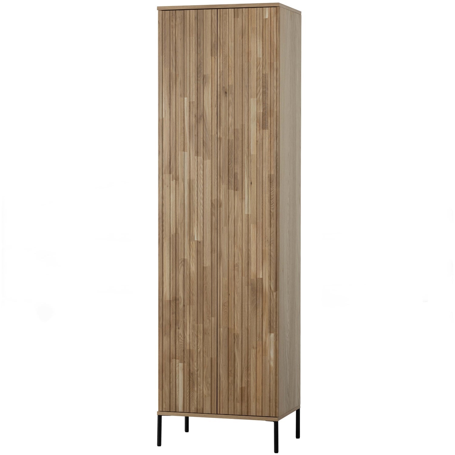 Woood New Gravure Hoge Kast Eiken Blanke Lak [Fsc] - KwaliteitWonen.nl