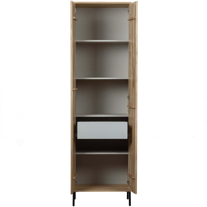Woood New Gravure Hoge Kast Eiken Blanke Lak [Fsc] - KwaliteitWonen.nl