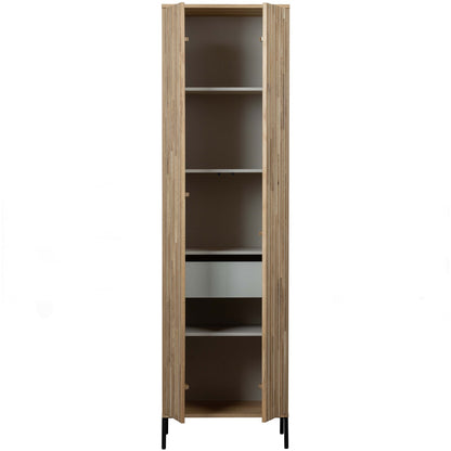 Woood New Gravure Hoge Kast Eiken Blanke Lak [Fsc] - KwaliteitWonen.nl