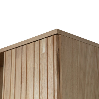 Woood New Gravure Hoge Kast Eiken Blanke Lak [Fsc] - KwaliteitWonen.nl