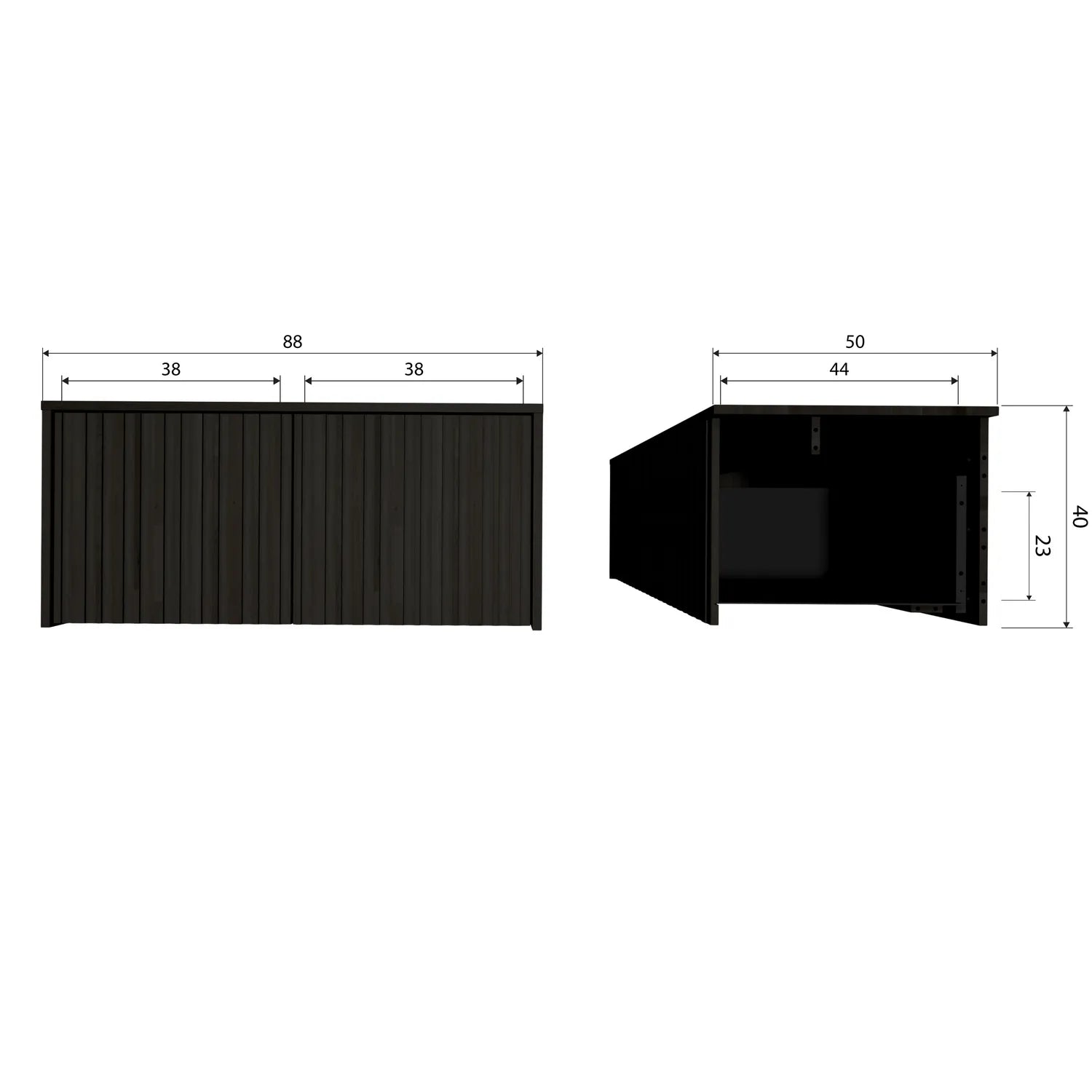 Woood New Gravure Kistbank Grenen Zwart [Fsc] - KwaliteitWonen.nl