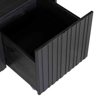 Woood New Gravure Kistbank Grenen Zwart [Fsc] - KwaliteitWonen.nl