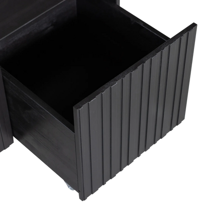 Woood New Gravure Kistbank Grenen Zwart [Fsc] - KwaliteitWonen.nl