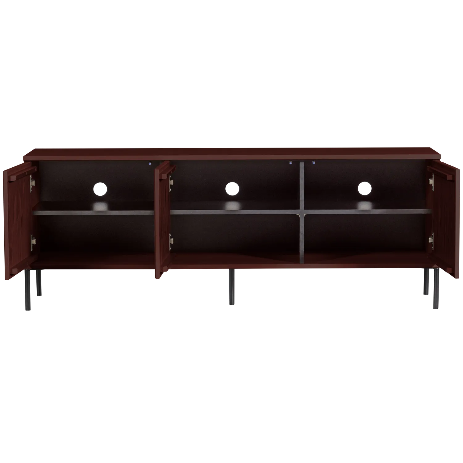 Woood New Gravure Tv Meubel 150 Cm Grenen Bordeauxrood [Fsc] - KwaliteitWonen.nl