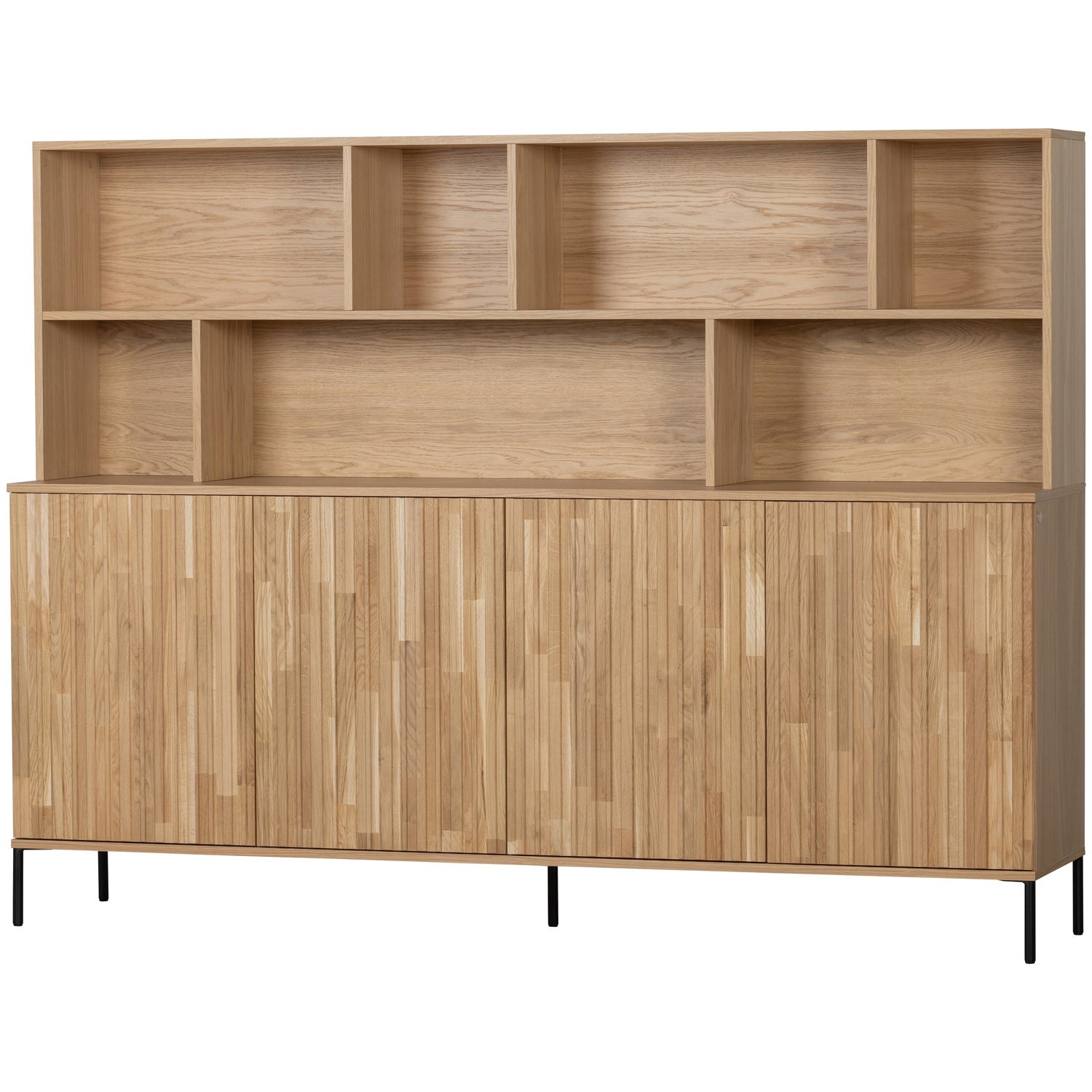 Woood New Gravure Wandkast Eiken Blanke Lak [Fsc] - KwaliteitWonen.nl