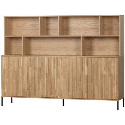 Woood New Gravure Wandkast Eiken Blanke Lak [Fsc] - KwaliteitWonen.nl