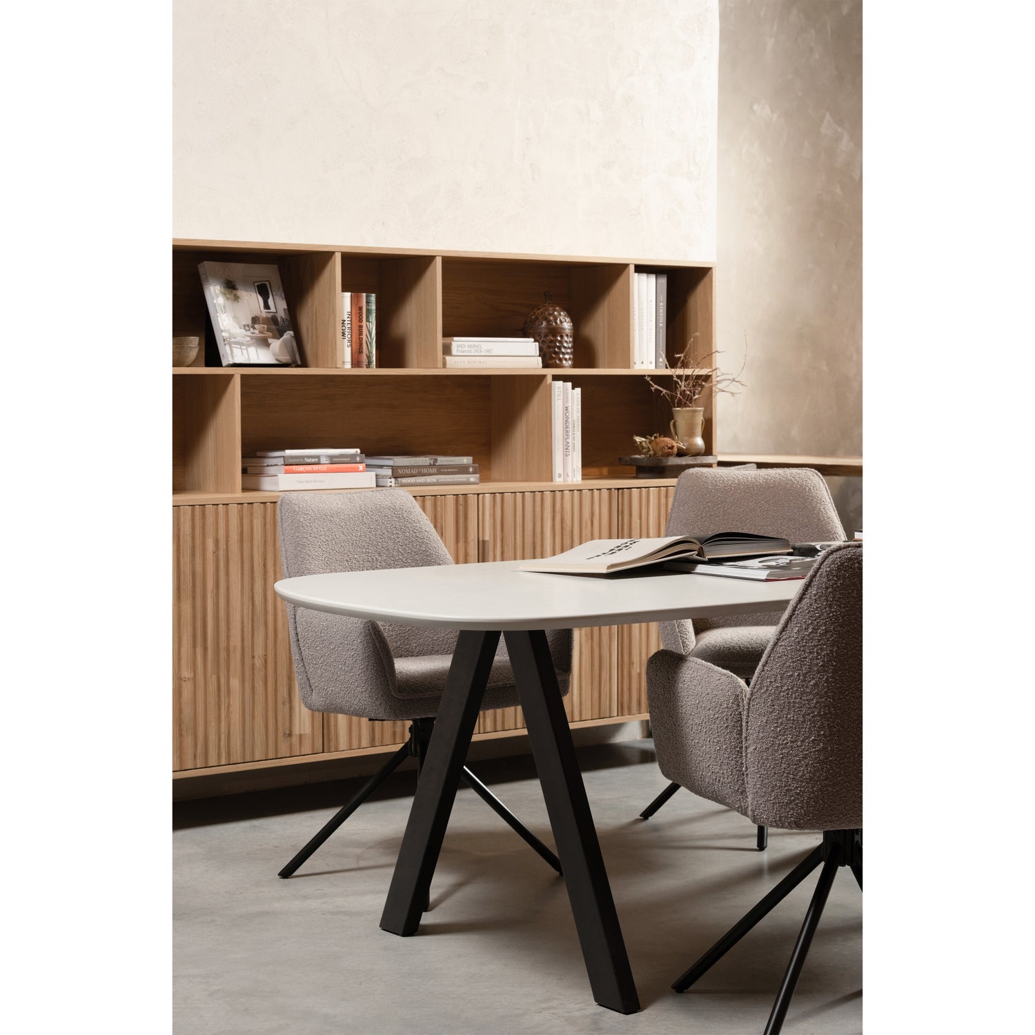 Woood New Gravure Wandkast Eiken Blanke Lak [Fsc] - KwaliteitWonen.nl