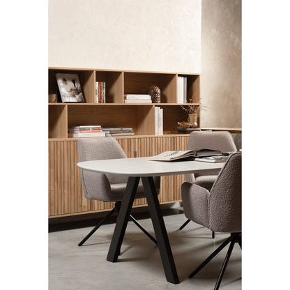 Woood New Gravure Wandkast Eiken Blanke Lak [Fsc] - KwaliteitWonen.nl